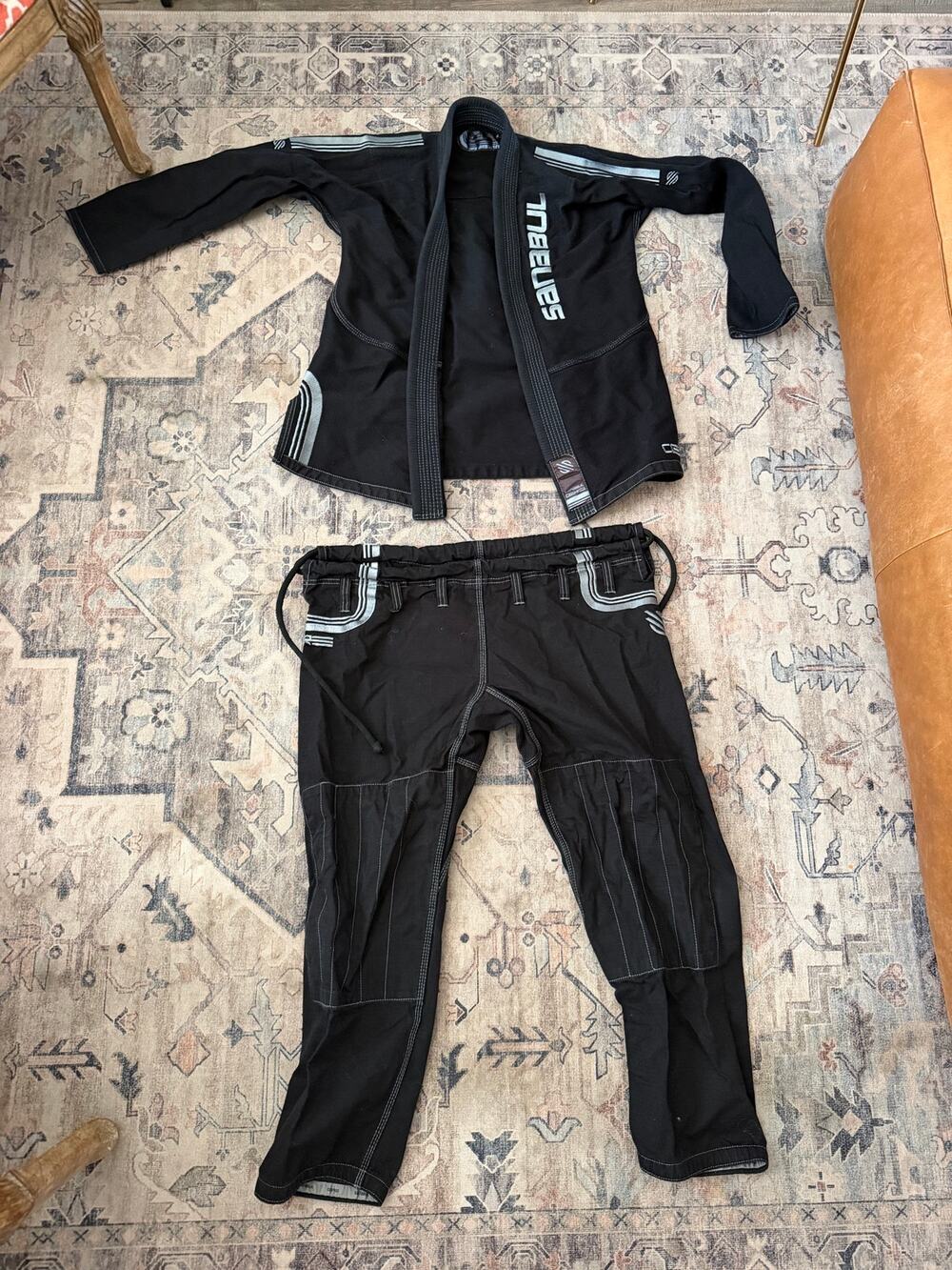 Sanabul Core Series BJJ Gi A2 Black Gray Brazilian Jiu Jitsu Uniform Kimono Set